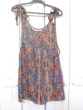 Paisley Romper  Shoulder-Ties   Size Large